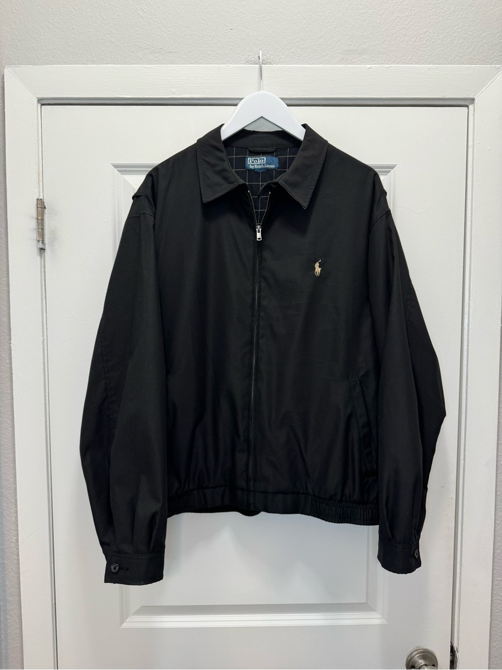 Vintage Polo Ralph Lauren Harrington Jacket Black Tan